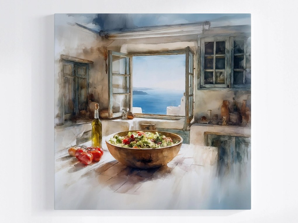 Canvas Vászonkép Mediterrán Konyha Saláta Olíva 80x80