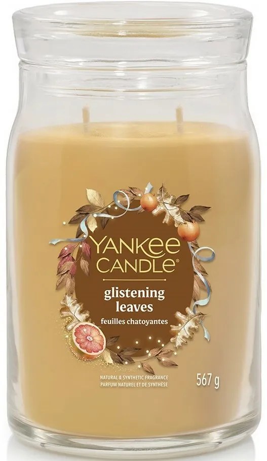 Yankee Candle Illatos gyertya, nagy Signature Glistening Leaves, 567 g, L