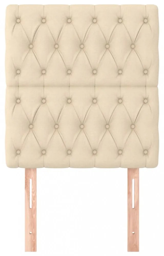 krémszínű szövet fejtámla 80x7x118/128 cm
