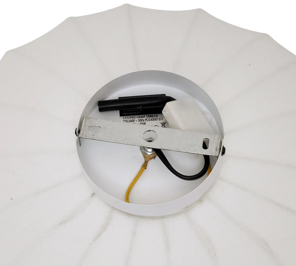 Japandi mennyezeti lámpa fehér színben, szövetbúrával - Bida