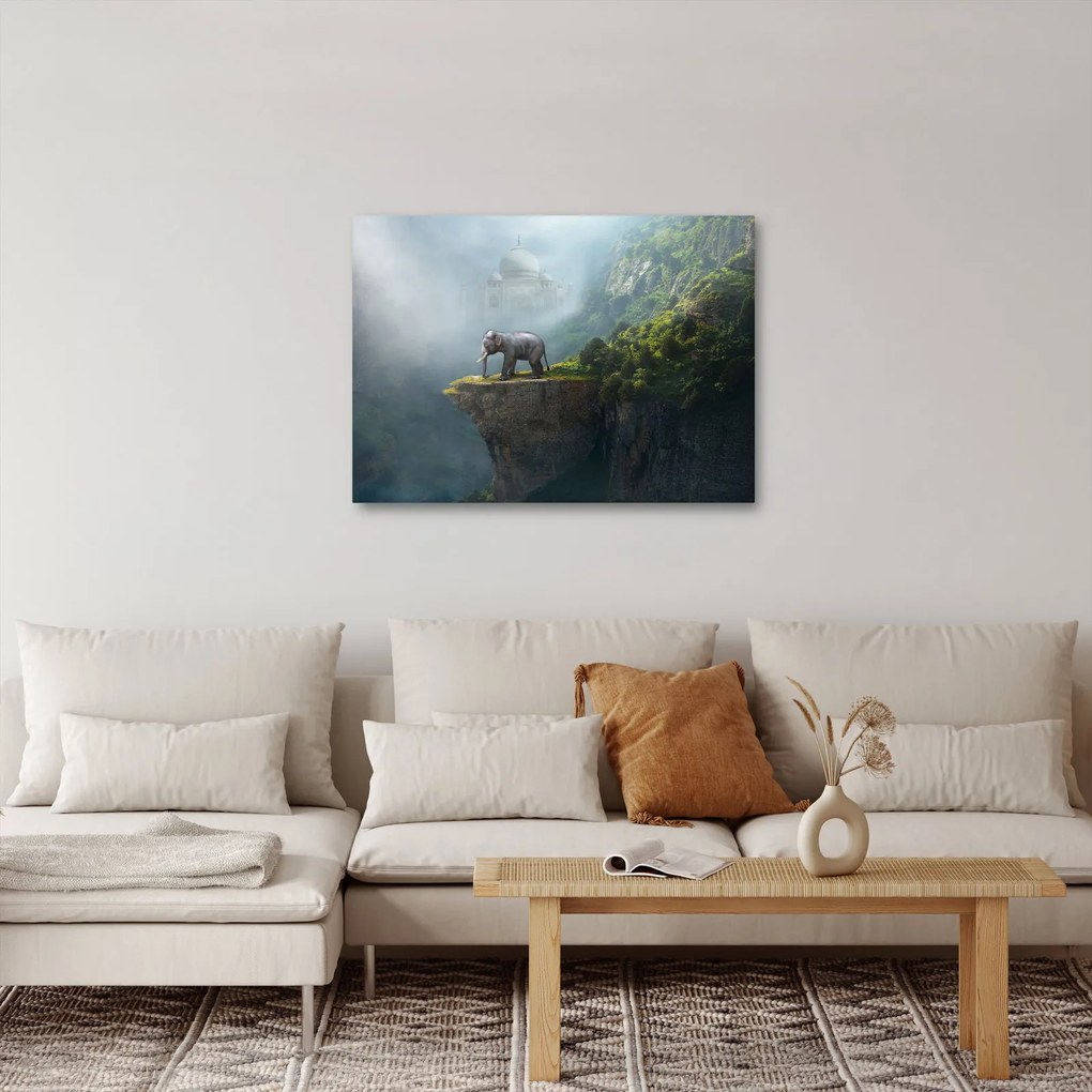 Kép - Az elefánt a Taj Mahal tetején (70x50 cm)