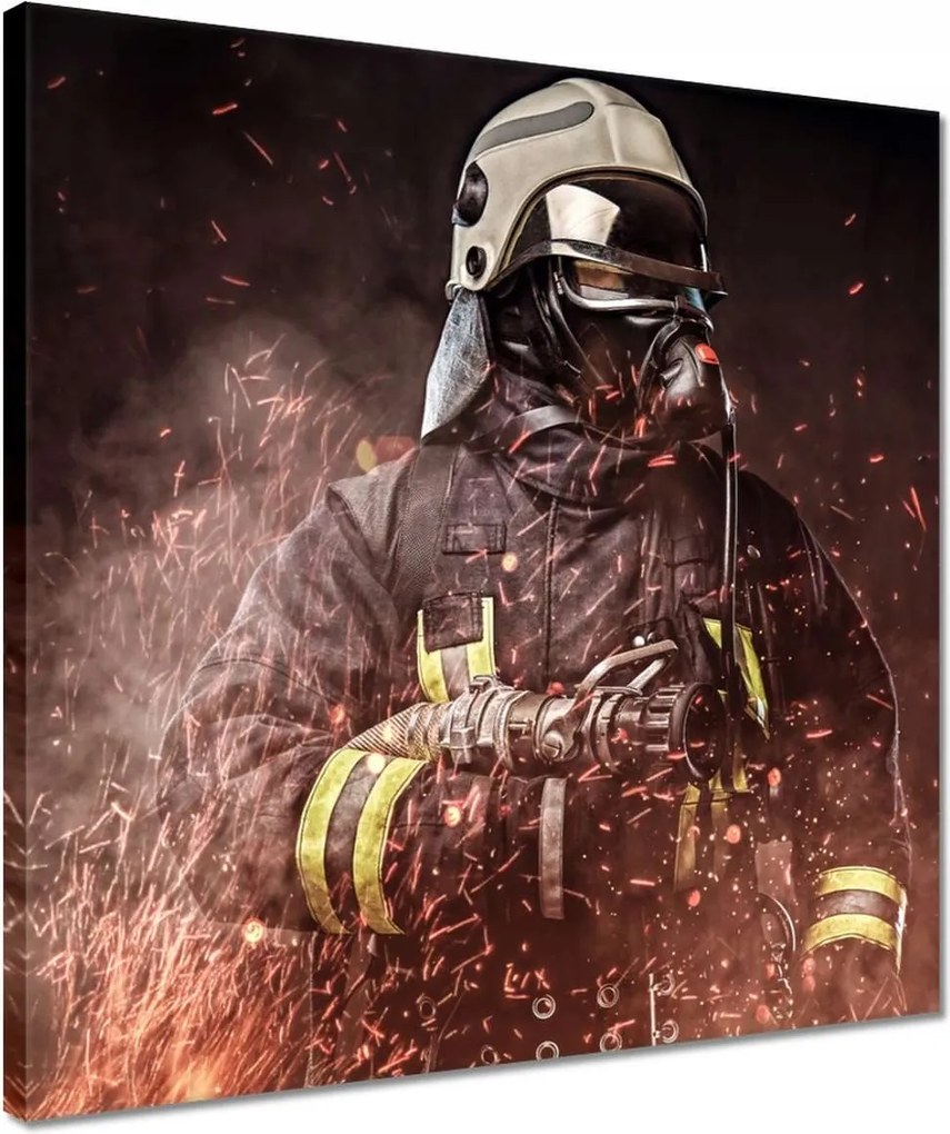 Vászonkép 40x40 Professzionális tűzoltó