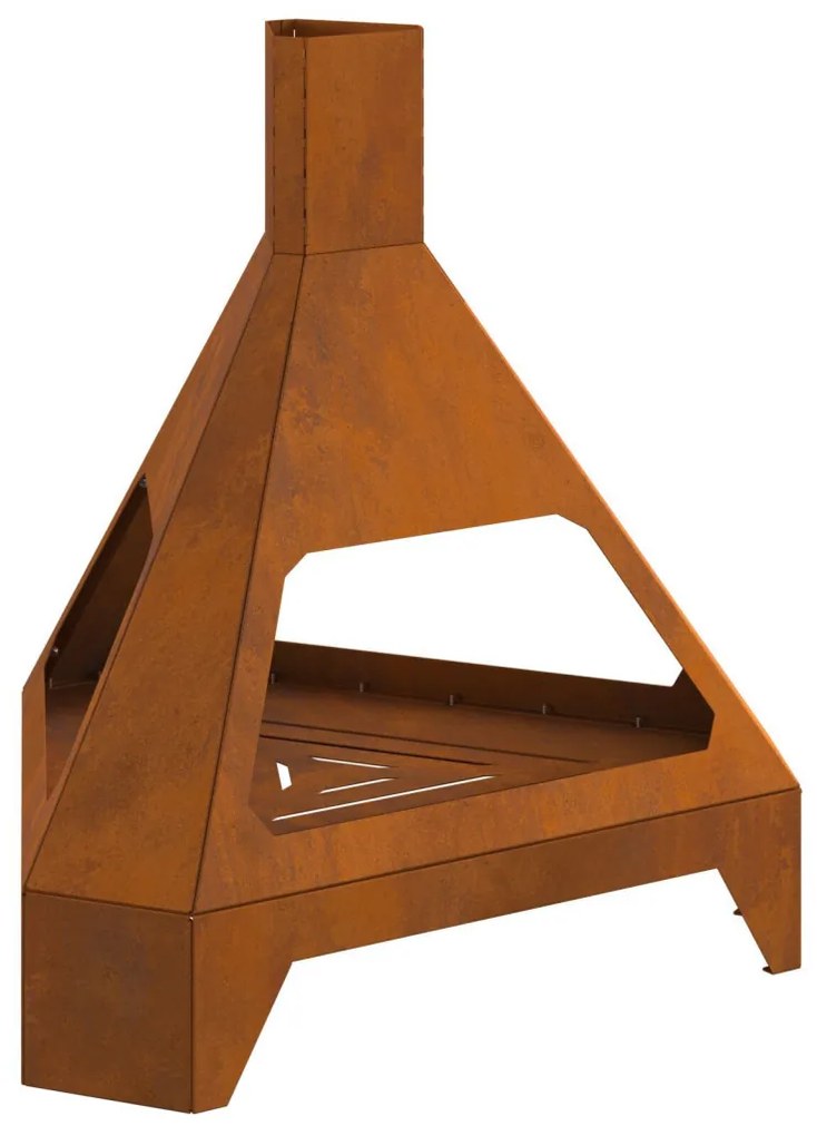 Tűzrakó Barna 50 x 43 x 52 cm időjárásálló acél