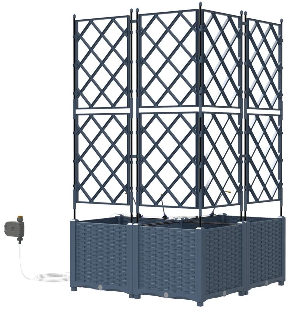 Kerti ültetők Szürke 80 x 80 x 142 cm Acél