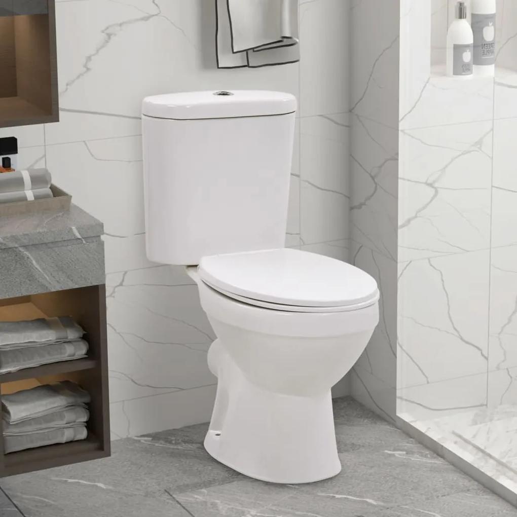 vidaXL fehér kerámia álló WC tartállyal és lágyan csukódó fedéllel