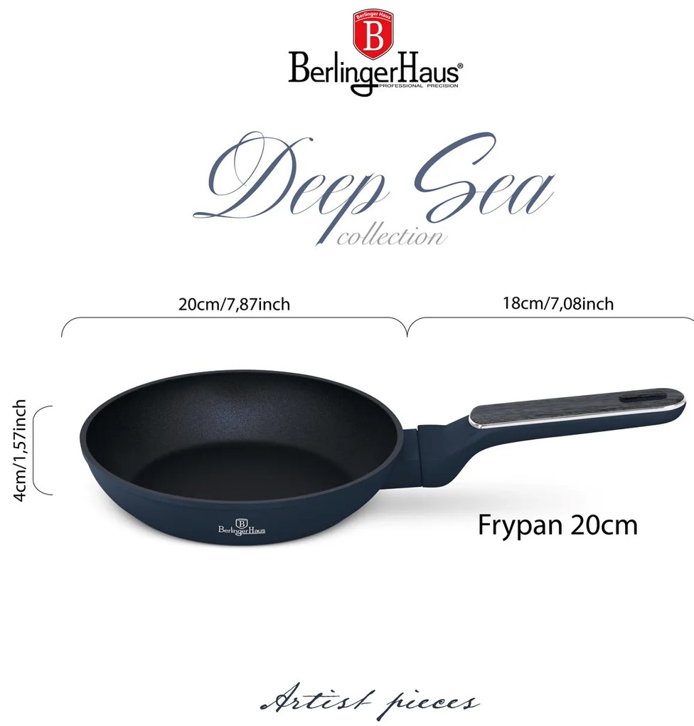 BerlingerHaus tapadásmentes indukciós serpenyő 20 cm matt kék