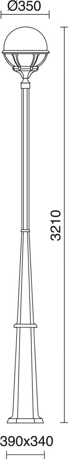 NOVOLUX 405D-G05X1A-04 ROUND Kandeláber Antracit, Fehér E27 IP44