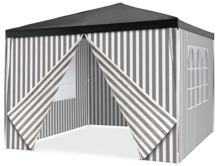 GARTHEN Kerti sátor 3 x 3 m + 4 oldalfal antracit