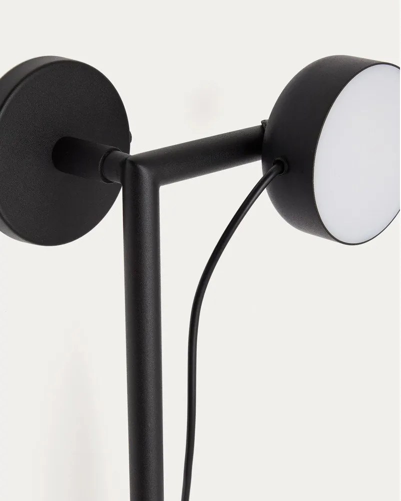 Fekete konnektorhoz csatlakoztatható fém LED dimmelhető fali lámpa Orey – Kave Home