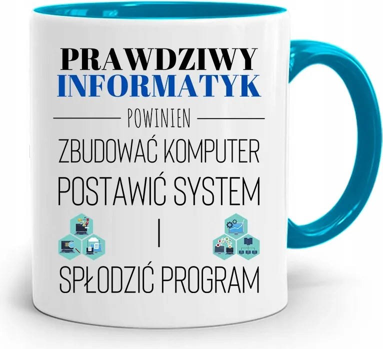 Kék Informatika Bögre Valódi Informatikus fényképes nyomtatással