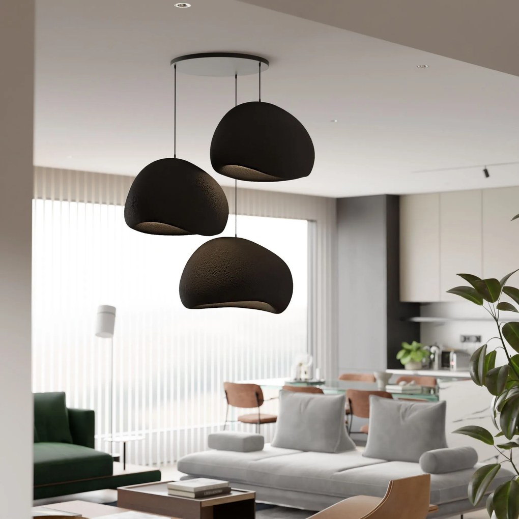 Függőlámpa - Wabi Sabi Claylights - Fekete
