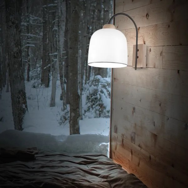 Kolarz A1352.61.Gr - Fali lámpa NONNA 1xE27/60W/230V tölgy/fehér/szürke