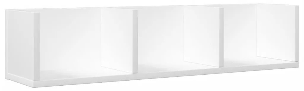 2 db fehér szerelt fa faliszekrény 75x18x16,5 cm