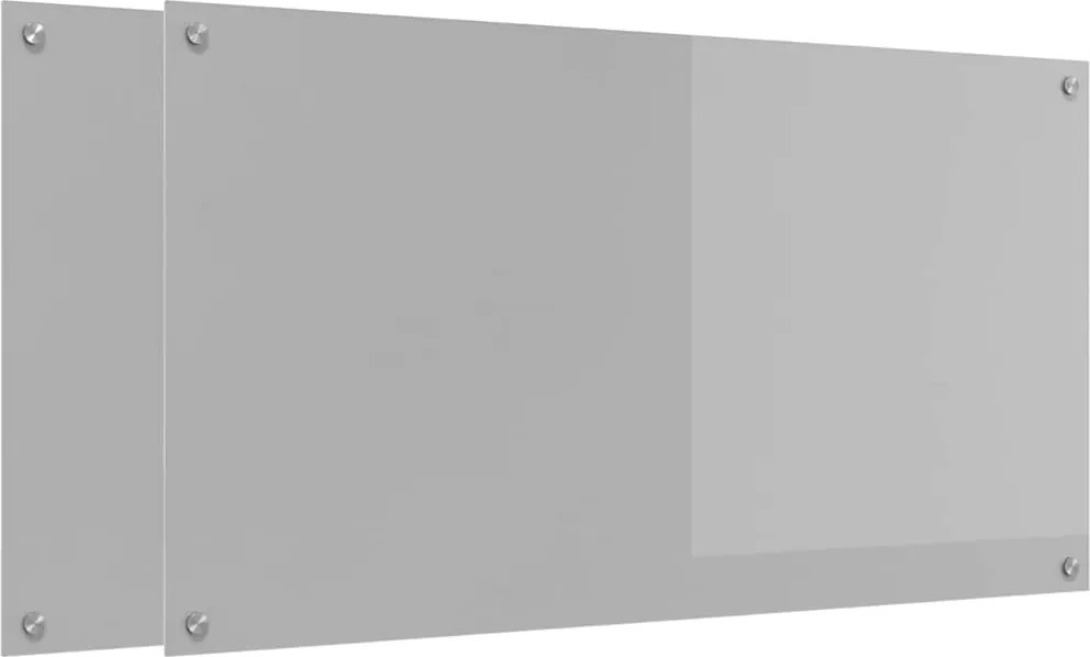 vidaXL Konyhai splashback 2 pcs Világosszürke 110 x 60 cm edzett üveg