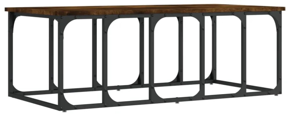 füstös tölgy színű szerelt fa dohányzóasztal 100x50x35,5 cm
