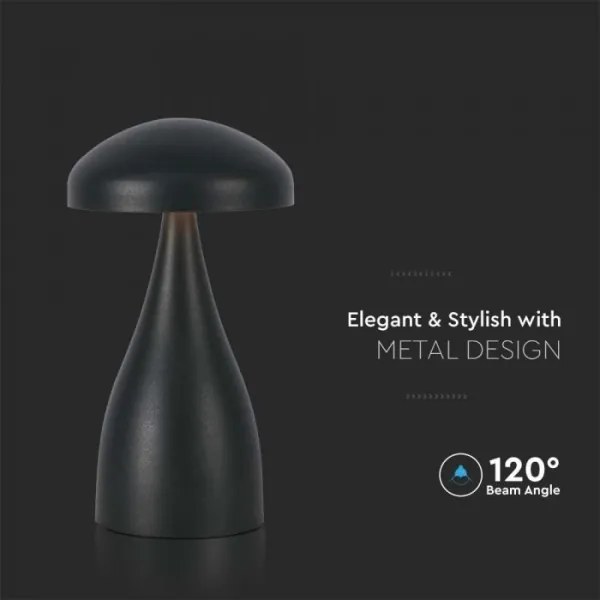 LED Dimmelhető tölthető asztali lámpa LED/1W/5V 3000-6000K 1800 mAh fekete