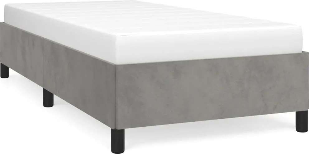 vidaXL világosszürke bársony ágykeret matrac nélkül 100x200 cm