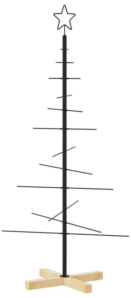 fekete fém karácsonyfa alap dekorációhoz 120 cm