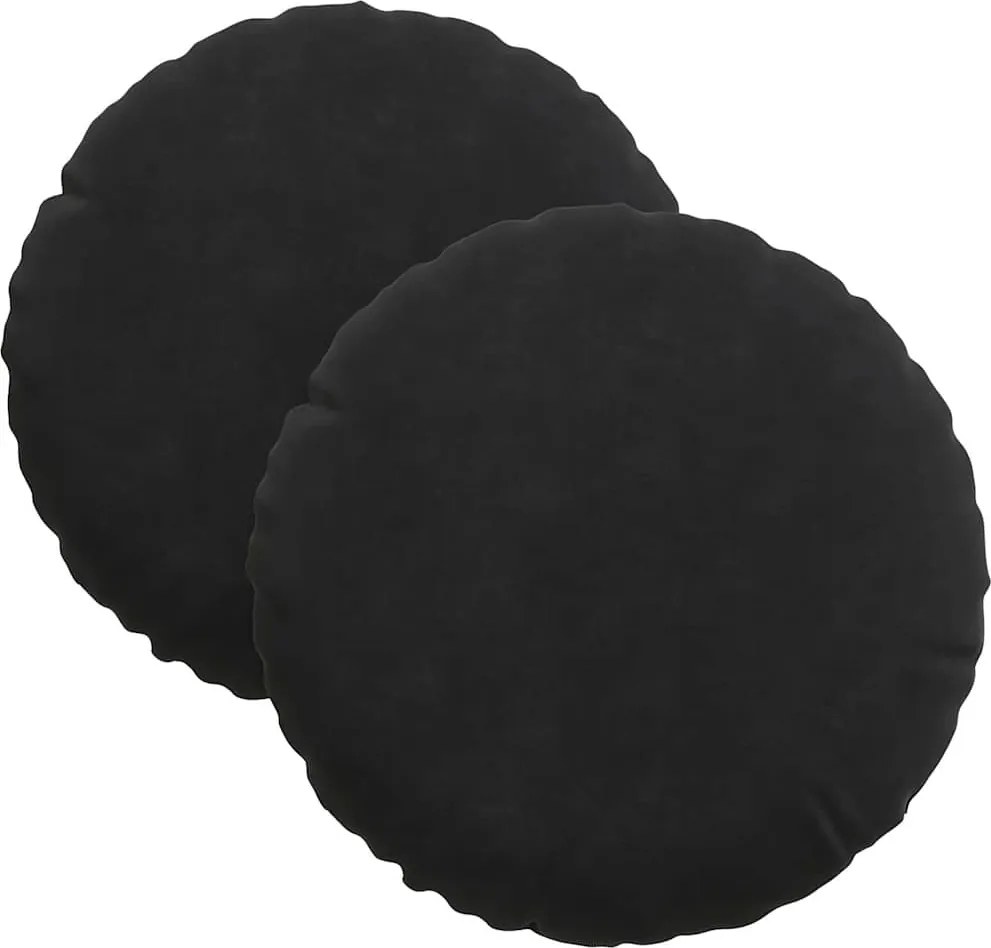 vidaXL Ülőpárnák 2 pcs Fekete Ø 40 x 13 cm Bársony