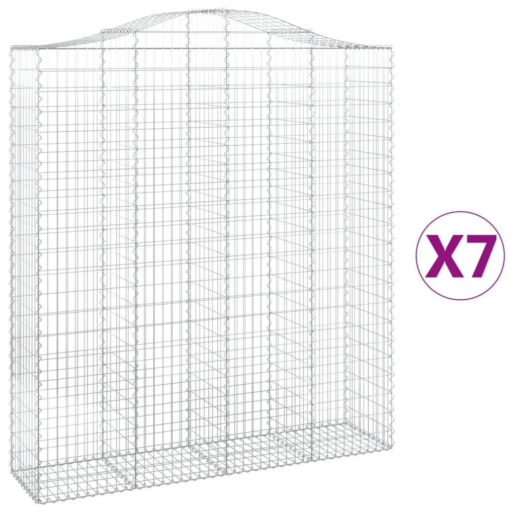 7 db íves horganyzott vas gabion kosár 200x50x220/240 cm