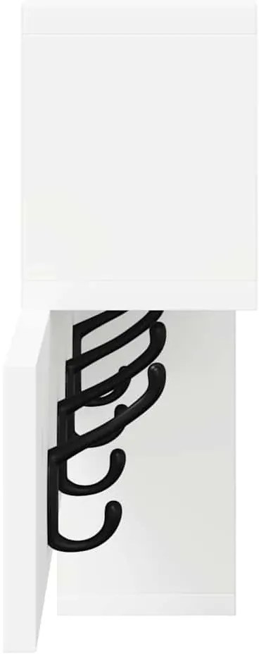Fali Kabáthorog polcokkal Fehér 100 x 12 x 43.5 cm Faanyag