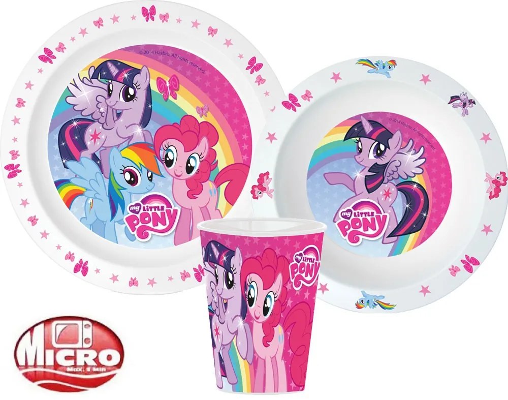 Én kicsi pónim étkészlet micro szett pohárral pony