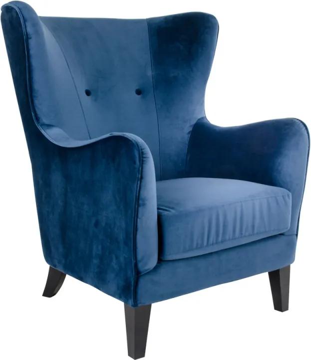 Stílusos fotel Julian, kék bársony
