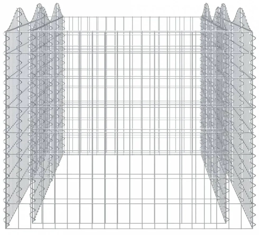 Íves horganyzott vas gabion magaságyás 200 x 100 x 100 cm