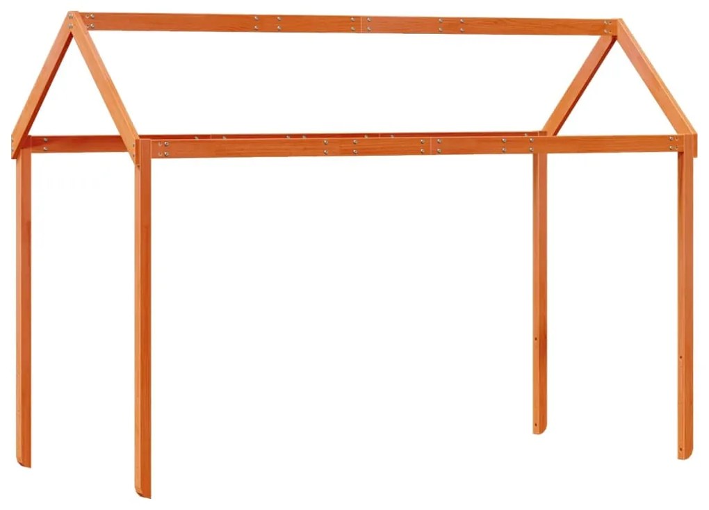 viaszbarna tömör fenyőfa gyerekágytető 217 x 85,5 x 154 cm