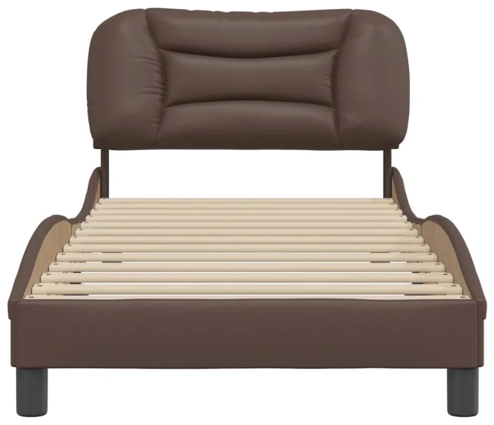 barna műbőr ágykeret matrac nélkül Hvar 90 x 200 cm