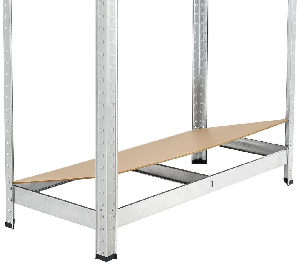 Juskys 2 darabos polcrendszer szett - 180x90x40 cm - ezüst