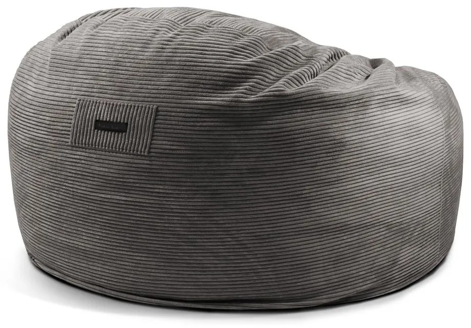 Világosszürke kordbársony babzsákfotel Om 135 – SLOWDOWN