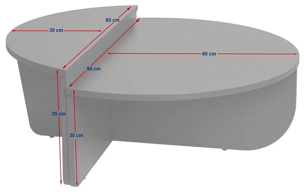 Orion Honey Oak Black dohányzóasztal
