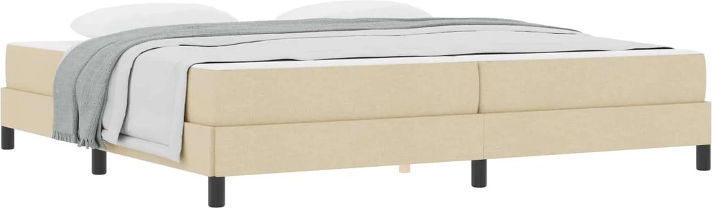 vidaXL Boxrugós ágy matracmal Krém 200 x 200 cm szövet
