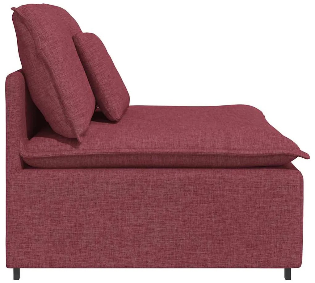 borvörös moduláris kanapé középső modul párnákkal 100 cm