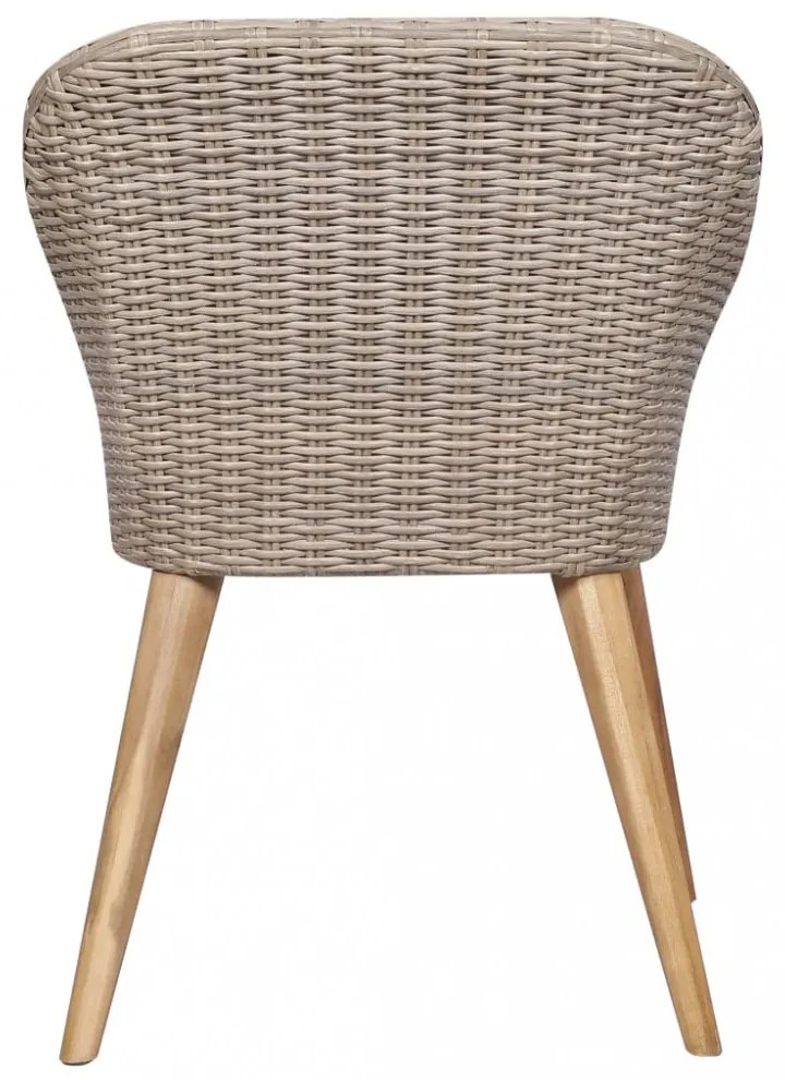 2 db barna polyrattan kültéri szék párnával