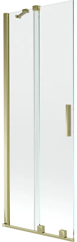 Mexen Velar, 2 szárnyas eltolható kádparaván 75 x 150 cm, 8mm átlátszó üveg, arany fényes profil, 896-075-000-01-50