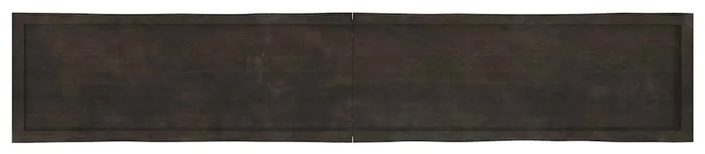 sötétbarna kezelt tömör asztallap 220x40x(2-6) cm