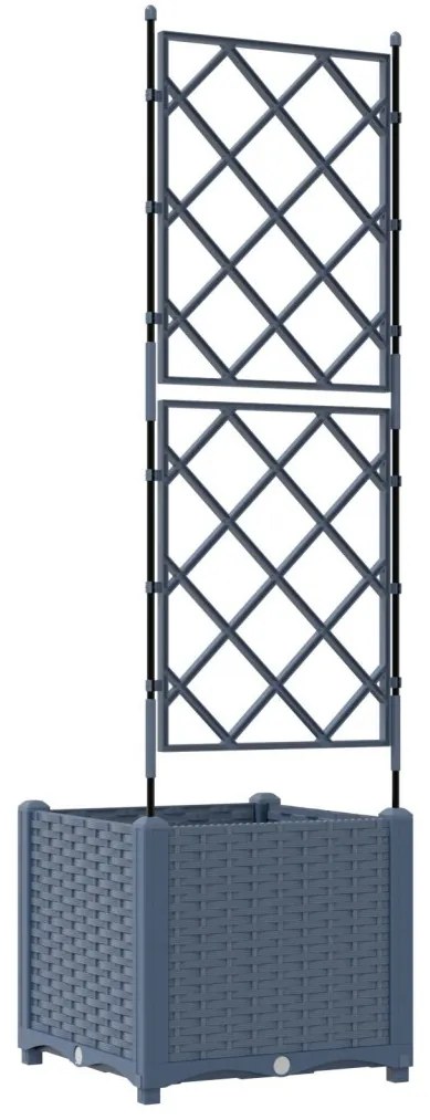 Kertész cserép rácsos változattal Szürke 40 x 40 x 143 cm PP