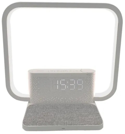 Immax 08994L - LED Dimmelhető asztali lámpa ébresztőórával és töltővel 18W/230V fehér