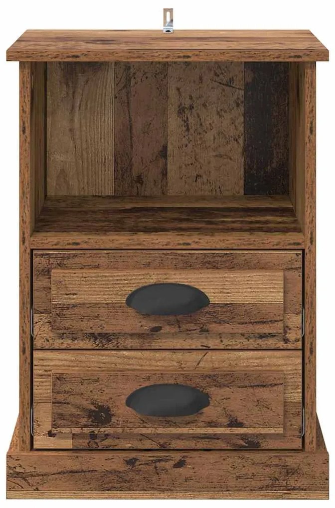 Éjjeliszekrény fiókkal 2 pcs Régi fa 43 x 36 x 60 cm Faanyag