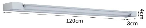 Brilagi-LED Fürdőszobai világítású tükrök AQUA LINE LED/36W/230V 120 cm IP44 matt króm