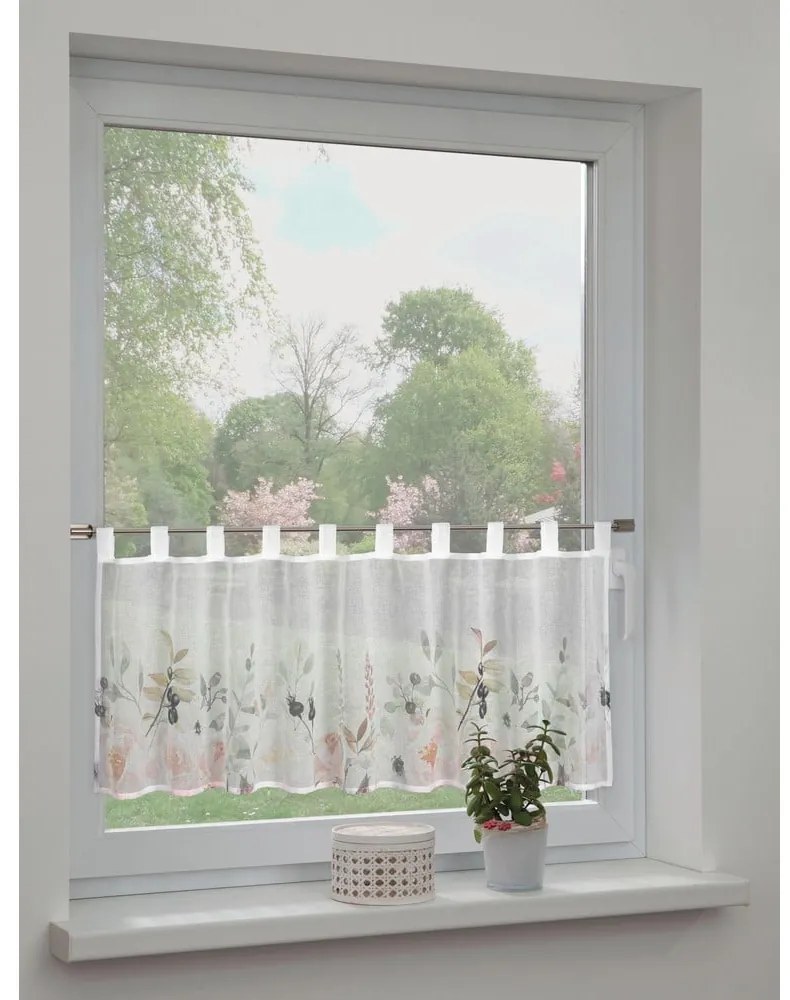 Fehér fényáteresztő függöny 135x245 cm Floral – Sehlbach