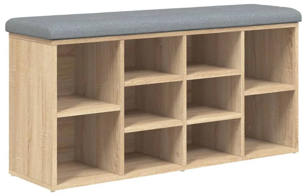 sonoma tölgy színű szerelt fa cipőtároló pad 102 x 32 x 50 cm