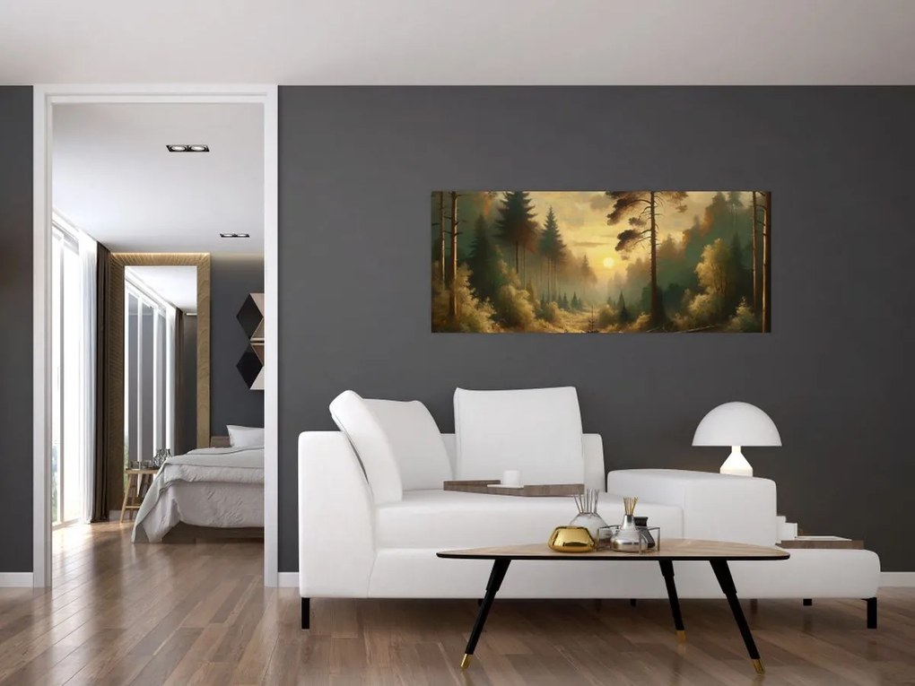Kép - Napfény az erdőben (120x50 cm)