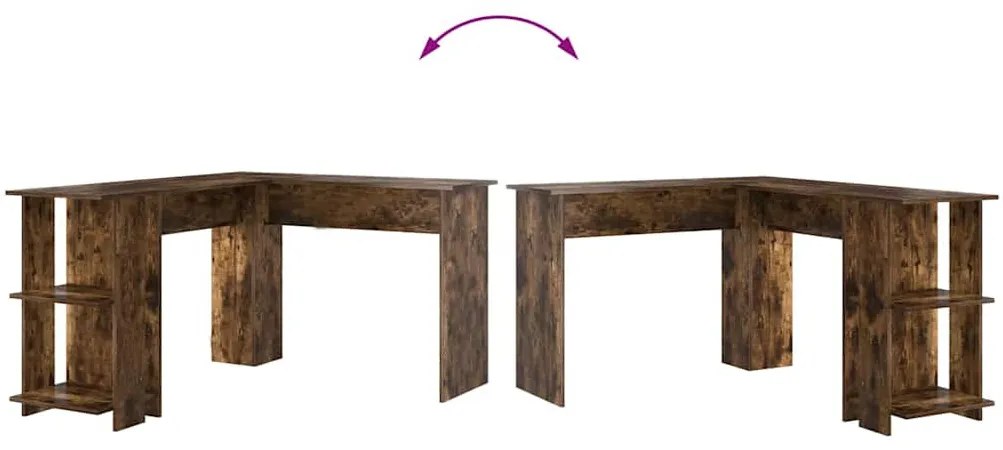 vidaXL Sarokíróasztal Füstölt tölgy 140 x 113,5 x 75 cm Faanyag