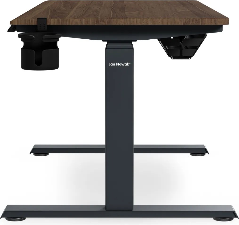 Elektromos íróasztal magasságállítással ergonomikus antracit/dió,1200x600 mm: ARIA