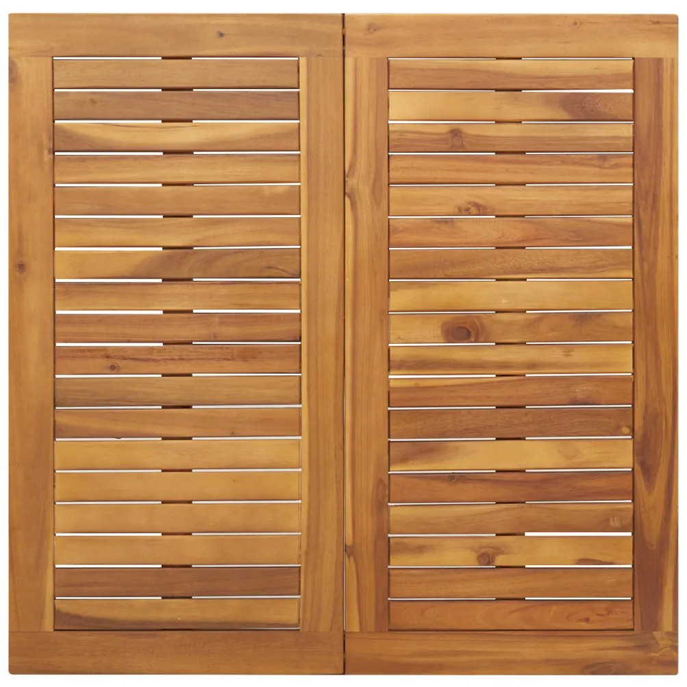 3 darabos Kerti Étkezősor Szürke Poli Rattan Akáccal, Összerakható Kerti Székek Párnákkal 2 db Szürke Poli Rattan, Kerti Asztal 90x90x75 cm Tömör Akácfa és Fém