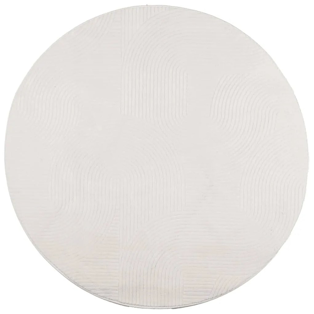 IZA krémszínű rövid szálú skandináv stílusú szőnyeg Ø 80 cm