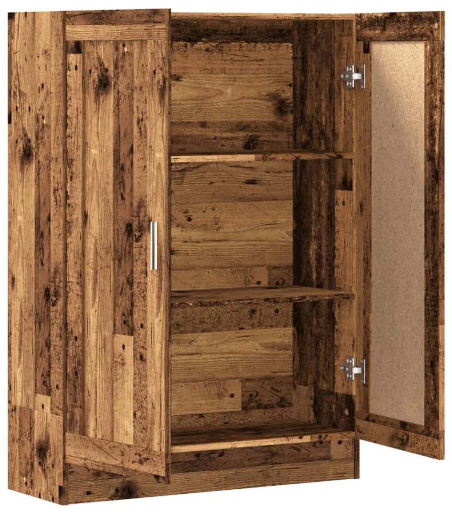 antik fa színű szerelt fa könyvszekrény 82,5 x 30,5 x 115 cm